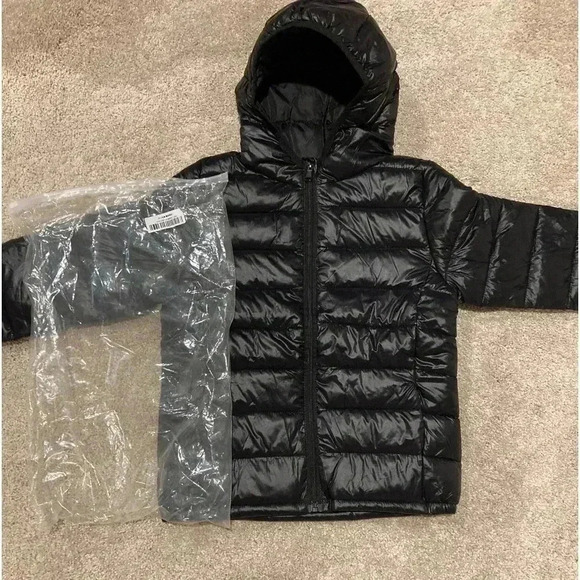 New Boys Black Puffer Jacket Coat Sz. S NWT - Picture 2 of 6